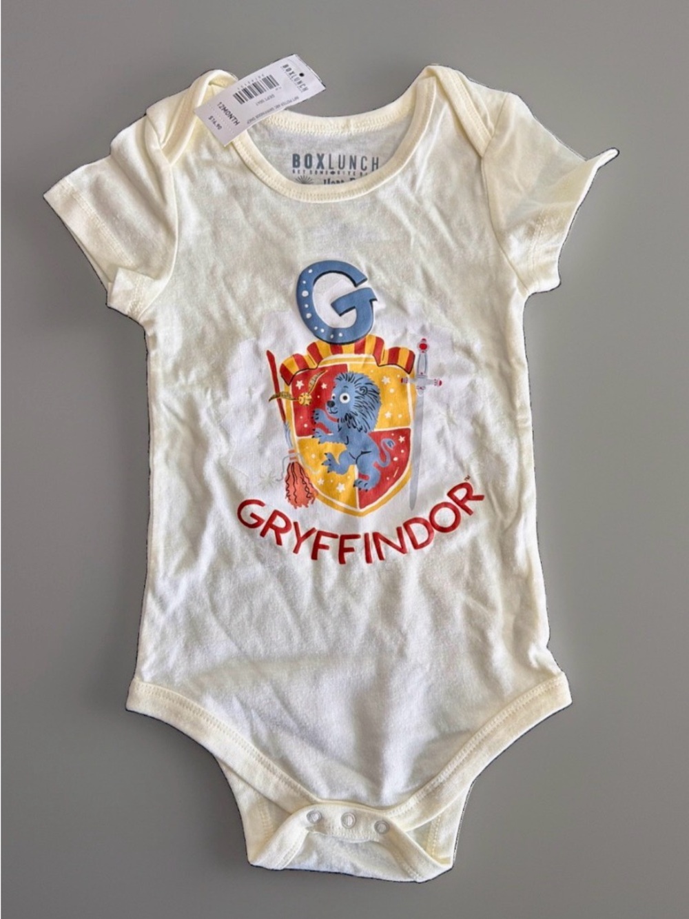 Harry Potter Gryffindor Infant One-Piece White Box Lunch Exclusive 12 Months NWT